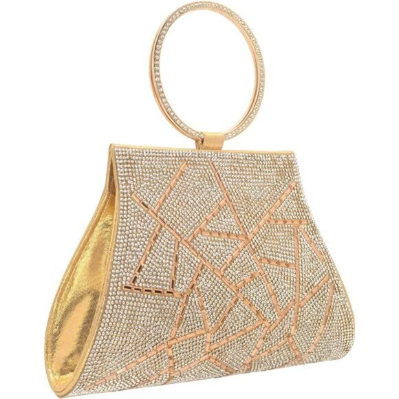 Crystal Clutch Purses Bride and Bridesmaid Handbag Elegant Wristlet Evening Bag - Picture 2 of 7